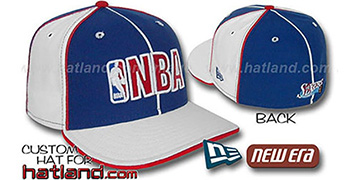 76ers NBA 'PINWHEEL-3' Royal-White Fitted Hat by New Era