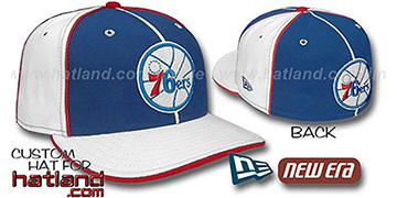 76ers OLD SCHOOL PINWHEEL-3 Royal-White Fitted Hat