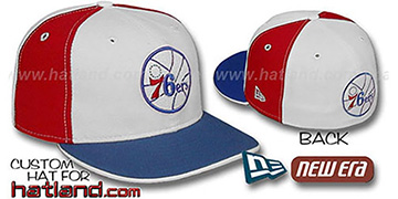 76ers OLD SCHOOL 'PINWHEEL' White-Red Fitted Hat by New Era