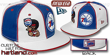 76ers 'RETROMAN DOUBLE WHAMMY' White-Royal Fitted Hat