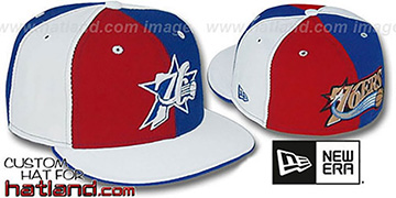 76ers TWO BIG PINWHEEL Red-Royal-White Fitted Hat