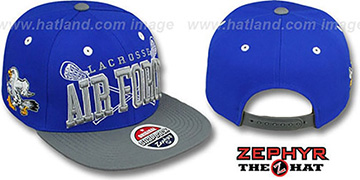 Air Force LACROSSE SUPER-ARCH SNAPBACK Royal-Grey Hat by Zephyr