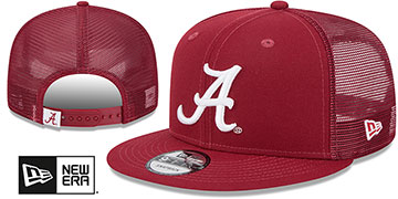 Alabama TEAM-BASIC TRUCKER SNAPBACK Burgundy Hat by New Era