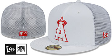 Angels BATTING PRACTICE TRUCKER White Fitted Hat by New Era