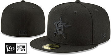 Astros BLACKOUT Fitted Hat by New Era