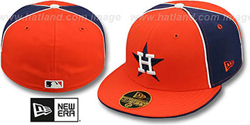 Astros COOP PINWHEEL Orange-Navy Fitted Hat by New Era