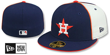 Astros COOPERSTOWN PINWHEEL Navy-White Fitted Hat by New Era