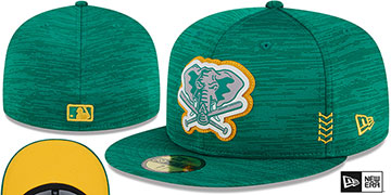 Athletics '2024 ONFIELD CLUBHOUSE' Heather Green Fitted Hat by New Era