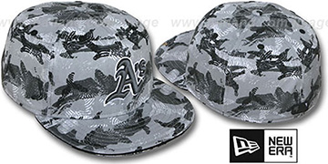 Athletics 'THUMBPRINT' Grey Fitted Hat by New Era