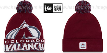 Avalanche 'COLOSSAL-TEAM' Burgundy Knit Beanie Hat by New Era