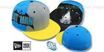 Batman TITLE TAG Grey-Blue-Yellow Fitted Hat by New Era