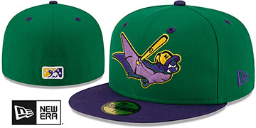 Bats 'THEME NIGHT' Green-Purple Fitted Hat by New Era