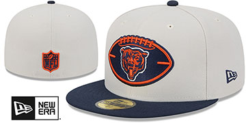 Bears 2024 HISTORIC SIDELINE Stone-Navy Fitted Hat by New Era