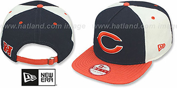 Bears TRIPLE MELTON STRAPBACK Navy-White-Orange Hat by New Era