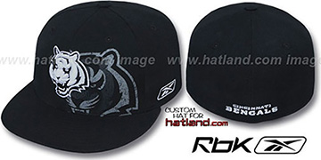 Bengals DOUBLECOVERAGE Black-White Fitted Hat by Reebok