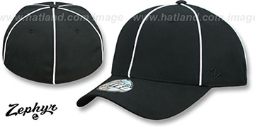 Blank DH PIPING Black-White Fitted Hat by Zephyr