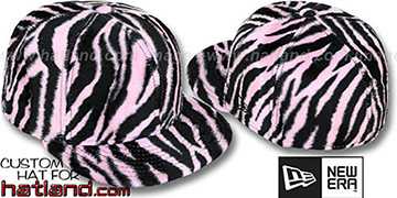 Blank 'ZEBRA PIMPIN-FUR' Pink-Black Fitted Hat by New Era