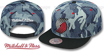 Blazers DENIM-CAMO SNAPBACK Blue Hat by Mitchell and Ness