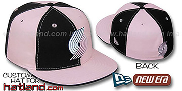 Blazers PINWHEEL Black-Pink Fitted Hat by New Era