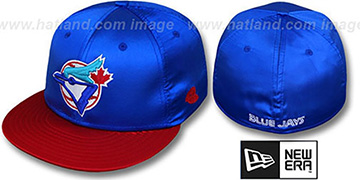 Blue Jays 2T COOP SATIN CLASSIC Royal-Red Fitted Hat by New Era