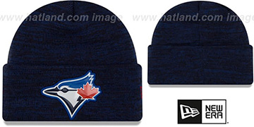 Blue Jays BEVEL Royal-Black Knit Beanie Hat by New Era