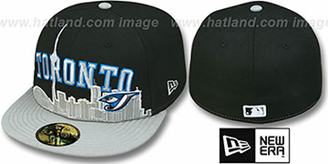 Blue Jays 'CITY-LINE' Black-Grey Fitted Hat by New Era