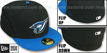 Blue Jays CLEAN CUT FLIP-DOWN Black-Blue Fitted Hat by New Era