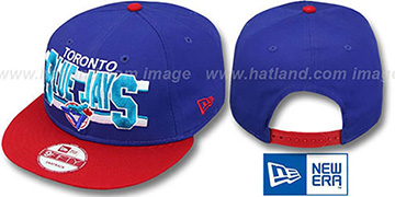 Blue Jays COOP WORDSTRIPE SNAPBACK Royal-Red Hat by New Era