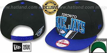 Blue Jays SUPER-LOGO ARCH SNAPBACK Black-Royal Hat by New Era