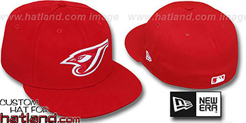 Blue Jays TEAM-BASIC Red-Red Fitted Hat by New Era