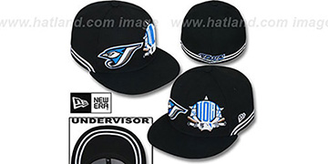 Blue Jays 'TWO-BIT' Black-White Fitted Hat by New Era