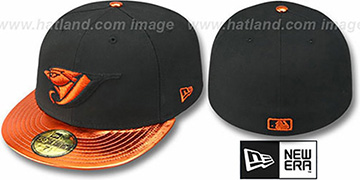 Blue Jays VIZATION Black-Orange Fitted Hat by New Era