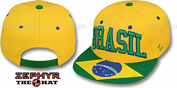 Brasil SUPERSTAR SNAPBACK Gold Hat by Zephyr