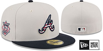 Braves 2024 JULY 4TH STARS N STRIPES Fitted Hat by New Era