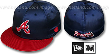 Braves 2T SATIN CLASSIC Navy-Red Fitted Hat by New Era