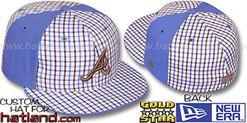 Braves BLUE BONNETT Plaid-Light Blue Fitted Hat by New Era