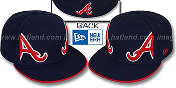 Braves MIRROR PANELCUT Navy Fitted Hat by New Era