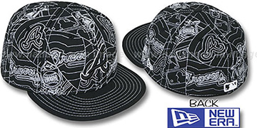 Braves 'PUFFY REMIX' Black-White Fitted Hat by New Era