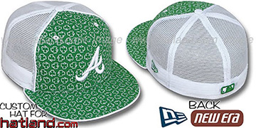 Braves ST PATS FLOCKING MESH-BACK Kelly-White Fitted Hat by New Era