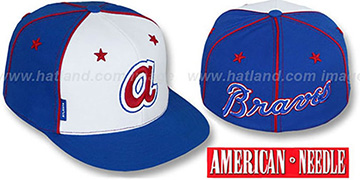 Braves SUPERFLY White-Royal Fitted Hat by American Needle