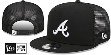 Braves 'TEAM-BASIC TRUCKER SNAPBACK' Black-White Hat by New Era