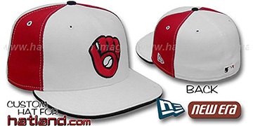 Brewers COOPERSTOWN PINWHEEL White-Red Fitted Hat