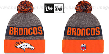 Broncos 2016 STADIUM Orange-Navy-Grey Knit Beanie Hat by New Era