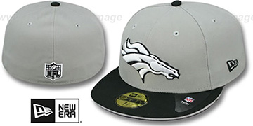 Broncos '2T SPLIT NFL TEAM-BASIC' Grey-Black Fitted Hat by New Era