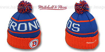 Broncos HIGH-5 CIRCLE BEANIE Royal-Orange by Mitchell and Ness