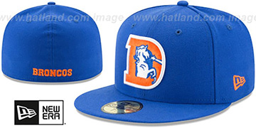 Broncos 'NFL THROWBACK TEAM-BASIC' Royal Fitted Hat by New Era