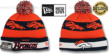 Broncos 'REPEATER SCRIPT' Knit Beanie Hat by New Era