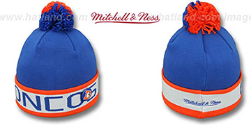 Broncos 'THE-BUTTON' Knit Beanie Hat by Michell and Ness