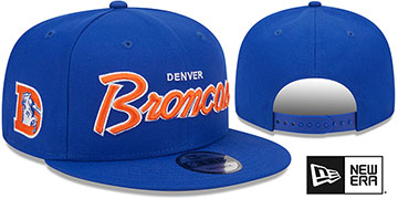 Broncos THROWBACK TEAM-SCRIPT SNAPBACK Royal Hat by New Era