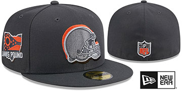 Browns 2024 ONSTAGE NFL DRAFT Grey Fitted Hat by New Era